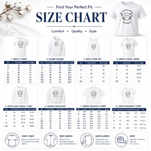 Size chart for Nice The Horrors Persist But So Do I Dog On Head Line Art Illustration with measurements in inches and cm