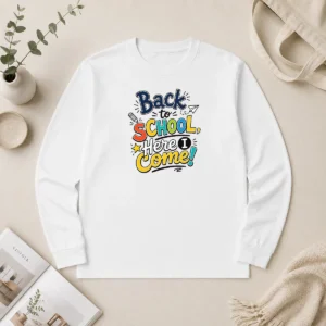Good Premium Back To School Here I Come Line Art Long Sleeve Shirt