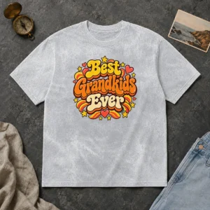 Nice Best Grandkids Ever Vintage Style Washed T-Shirt