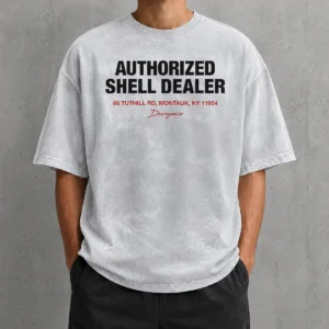 Hot Duryea'S Authorized Shell Dealer Sign 66 Tuthill Road Montauk New York Washed T-Shirt