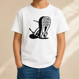 Good Stomp Out Every Transphobe Boot Social Justice Activism Equality Protest kids t shirt with bold graphic for children