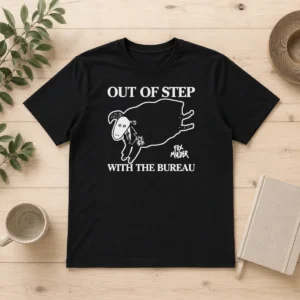 Nice Official Fox Mulder Out Of Step With The Bureau t shirt in classic crew neck style, featuring graphic print