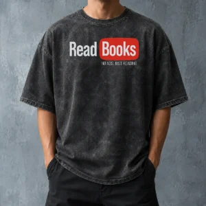 Hot No Ads Just Reading Washed T-Shirt
