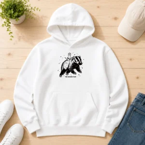 Premium Gary Riding Badger Ivory Heavyweight Hoodie