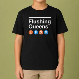 Top Flushing Queens L F G M New York Mets Baseball Kids T-Shirt