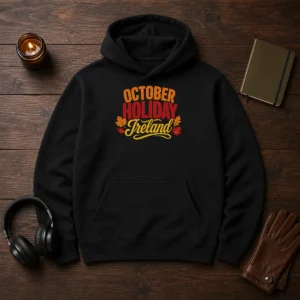 Pretty October Holiday Ireland Cozy Fall Typography Vector Shirt - Image 5