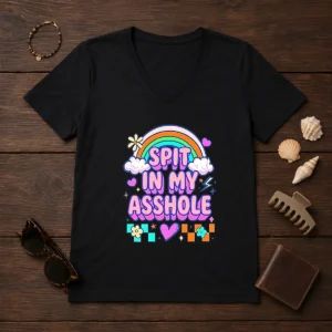 Nice Spit In My Asshole V-Neck Shirt