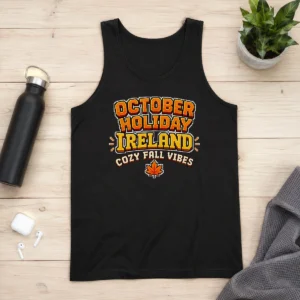 Hot October Holiday Ireland Cozy Fall Pixel Tank Top