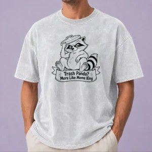Top Cheeky Jimothy Viral Raccoon Trash Panda Line Art Washed T-Shirt