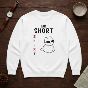 Top I Am Short H And T With Cool Cat Sweater