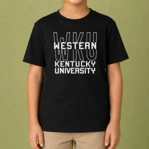 Good Western Kentucky University WKU Hilltoppers Name kids t shirt in red with white lettering and logo