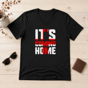 Premium It'S Coming Home England Football V-Neck Shirt