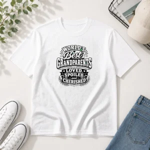 Pretty Grandparents Day Proud Silhouette Tee For Loved Grandparents