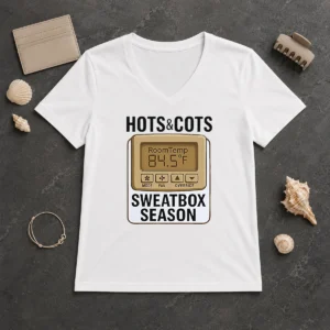 Pretty Hots And Cots Sweatbox Season Thermostat V-Neck Shirt