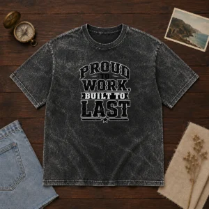Pretty Labour Day Proud Worker Silhouette Washed T-Shirt