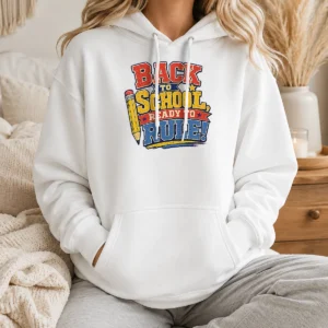 Nice Premium Back To School Ready To Rule Retro Distressed Hoodie