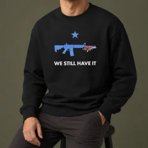 Premium Good We Still Have It Rifle And Swiss Army Knife One Blue Star Sweater