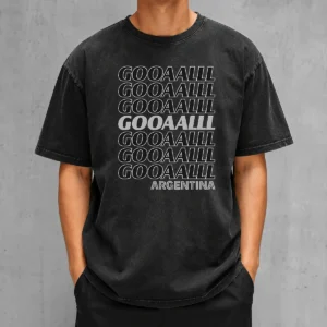 Hot Gooaalll Soccer Argentina Fan Goal Washed T-Shirt