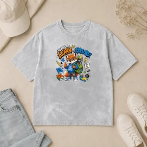 Nice Hot Back To School Fashion Fox Washed T-Shirt