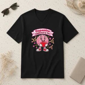 Hot Premium Cute Dopamine Addicted To You Love V-Neck Shirt