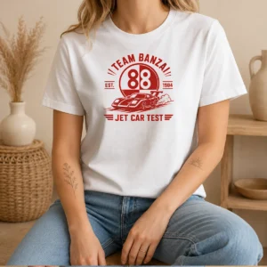 Premium Jet Car Test t shirt in black, classic fit cotton tee with bold graphic print