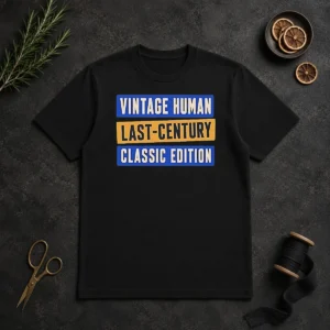 Original Official Vintage Human Last Century Classic Edition t shirt in classic fit, short sleeve cotton fabric