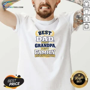 Pretty Family Celebration Typography Proud Dad Grandpas V-Neck Shirt