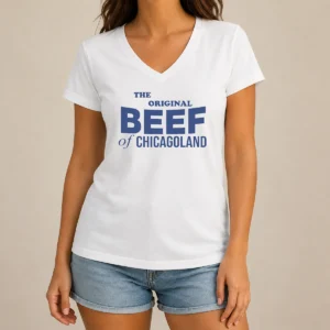 Awesome Nice The Bear Original Beef Of Chicagoland V-Neck Shirt