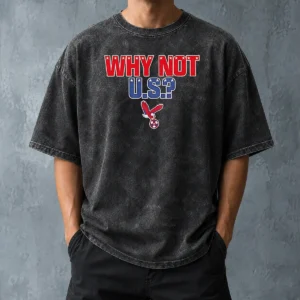 Pretty United States Men National Soccer Team USMNT Why Not US Soccer Ball Eagle Washed T-Shirt