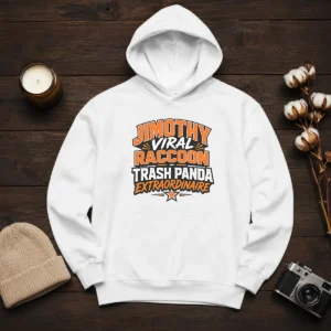 Official Jimothy Viral Raccoon Funny Trash Panda Typography Hoodie