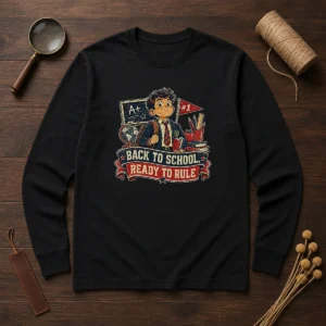 Pretty Back To School Proud Student Retro Distressed Long Sleeve Shirt