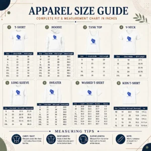 Size chart for Funny Good Wisconsin State Milk Or Be Milked Map with measurements in inches and cm