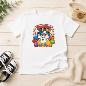 Funny Official Bowling For Strike Cartoon Kids T-Shirt