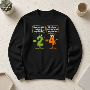Top Geek Math Numbers 2 Minus 4 Humor Joke Shirt - Image 7