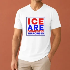 Pretty ICE Are Domestic Terrorists V-Neck Shirt