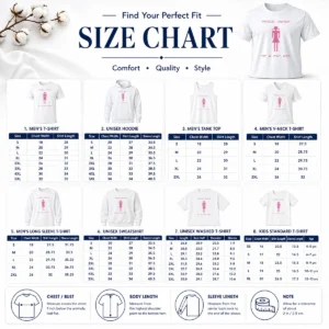 Size chart for Perfect Funny Proud Owner Of A Fat Ass with measurements in inches and cm
