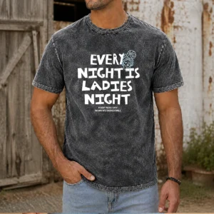 Funny Every Night Is Ladies Night Hoop York City Women'S Basketball Washed T-Shirt