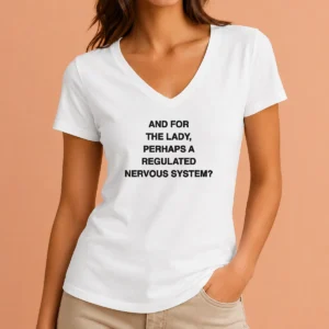 Pretty And For The Lady Perhaps A Regulated Nervous System V Neck Shirt in soft fabric with short sleeves and fitted cut