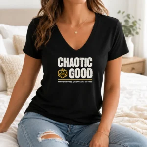 Awesome Chaotic Good Good Intentions Questionable Methods V-Neck Shirt
