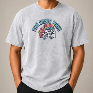 Premium San Diego Wave Mascot Soccer Ball Character Washed T-Shirt