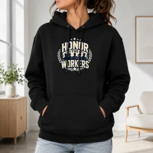 Funny Hot Labour Day Honor The Workers Silhouette Hoodie