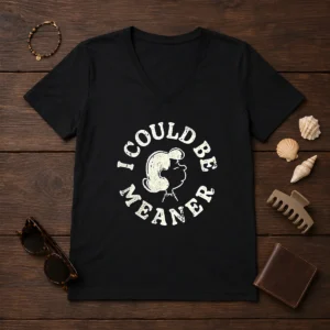 Pretty Lucy Peanuts I Could Be Meaner V-Neck Shirt