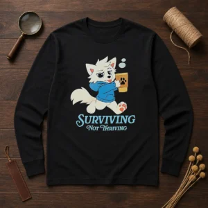 Awesome Surviving Not Thriving Furry Long Sleeve Shirt