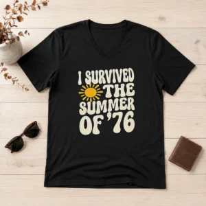 Good I Survived The Summer Of 76 1976 Vintage V-Neck Shirt