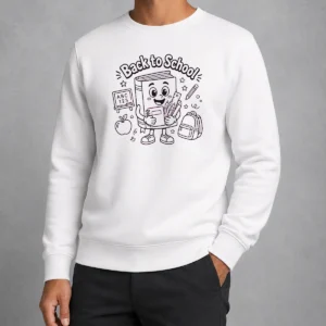 Awesome Back To School Fun Character Line Art Sweater