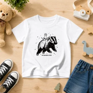 Premium Gary Riding Badger Ivory Heavyweight Kids T-Shirt