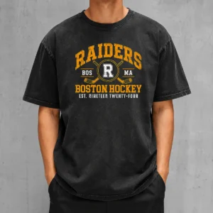 Hot Vintage Boston Raiders Hockey Fan Team Spirit Washed T-Shirt