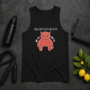 Original Pretty Radiohead Distressed Crying Devil Character Tank Top