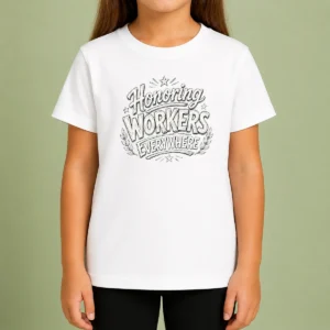 Premium Pretty Labour Day Pride Sketch Kids T-Shirt
