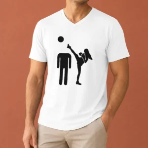 Pretty Kick Him Funny V-Neck Shirt